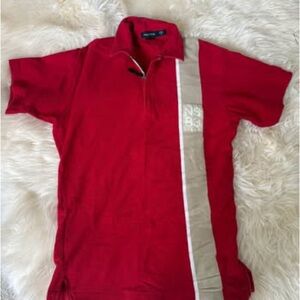 Nautica Red Polo Shirt with White Stripe